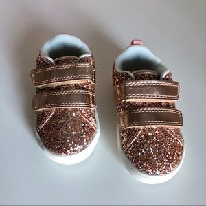 Carter’s Rose Gold Sparkle Velcro Sneakers size 4